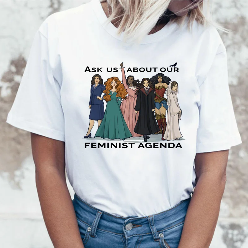 Feminist Girl power Tee Feminism Graphic Summer Feminism Футболка Топ Харадзюку Женская футболка Kawaii футболка женская с принтом - Цвет: 2685