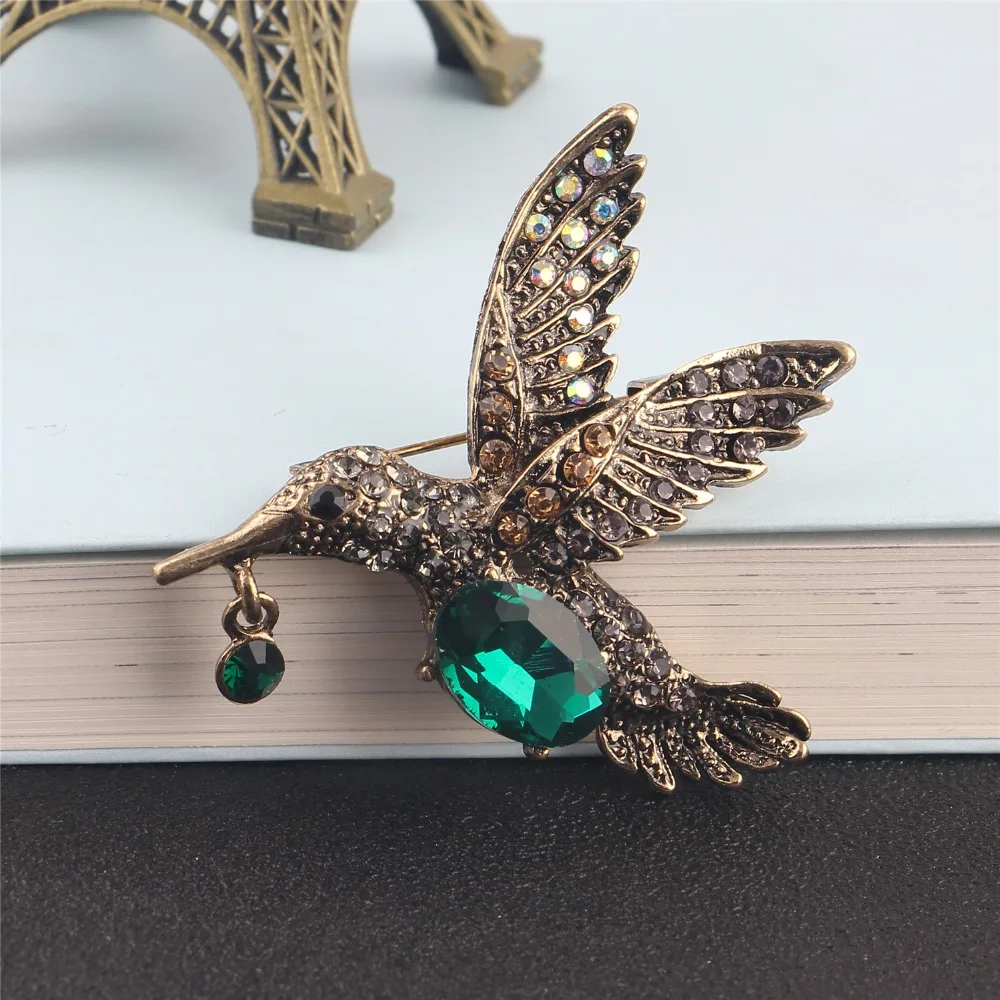 Винтажная брошь в виде птицы золотого цвета булавка для женщин и мужчин Ретро