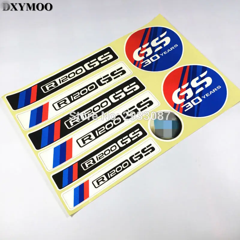 

1 SET Moto Racing Motorcycle Tail Box Sticker Car Sticker Decals Reflective for ADV R1200GS 30 Years Anniversary