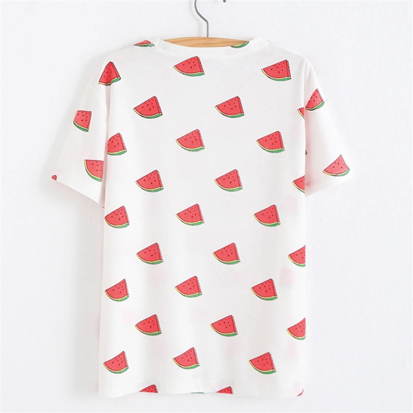 Футболка женская с принтом в виде арбуза банана и мороженого|t shirt female|basic topwomen summer
