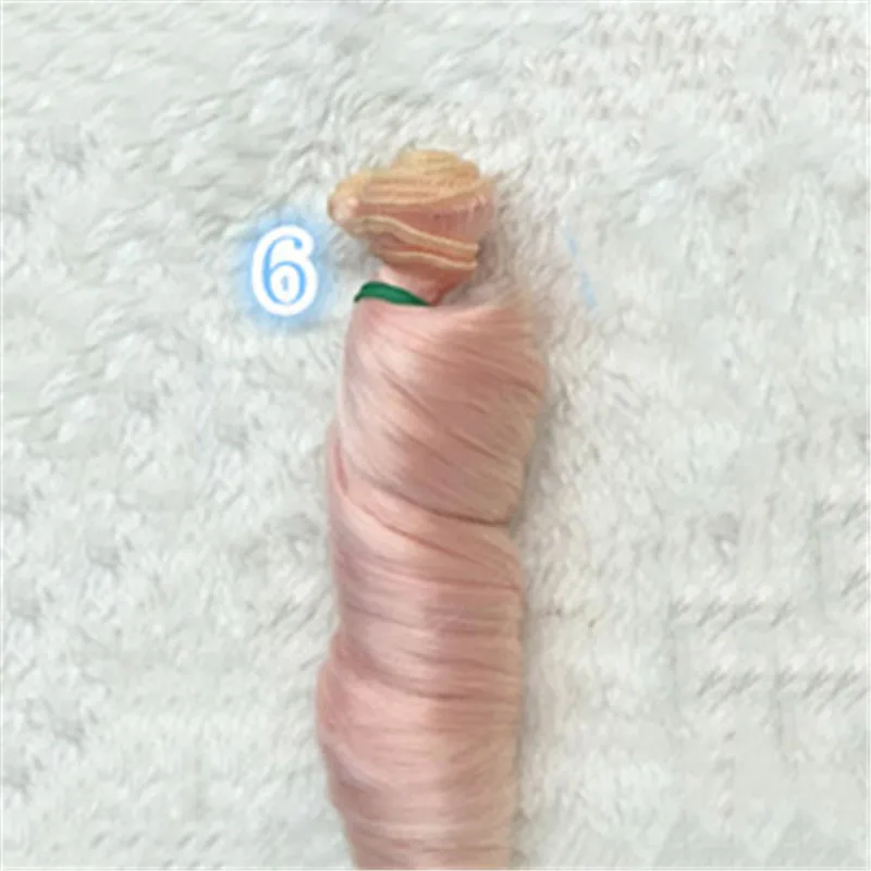 Type 6 15*100 см вьющиеся кукольные волосы, парики для кукол, удлиненные кукольные парики, градиентные цветные аксессуары, русская одежда ручной работы, кукольные парики - Цвет: Type 6