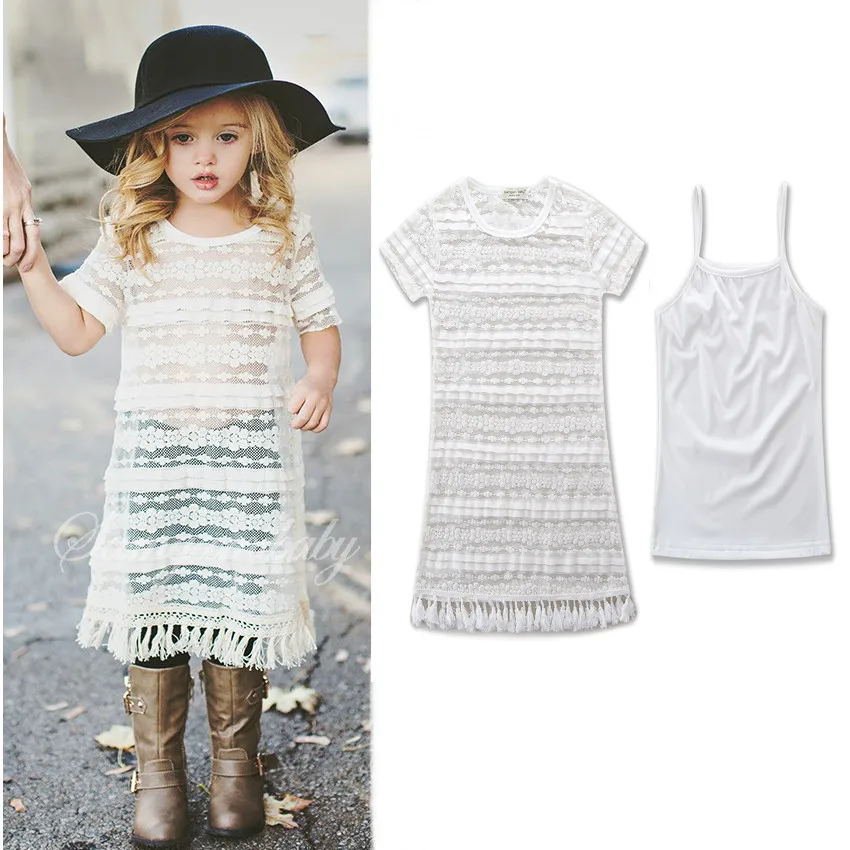Платья для мамы и дочки кружевное платье маленьких девочек + белый жгут футболка
