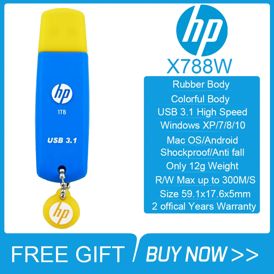 Высокоскоростной USB флеш накопитель HP x788w 3 1 32 ГБ 64 128 256 512 флешка карта памяти для