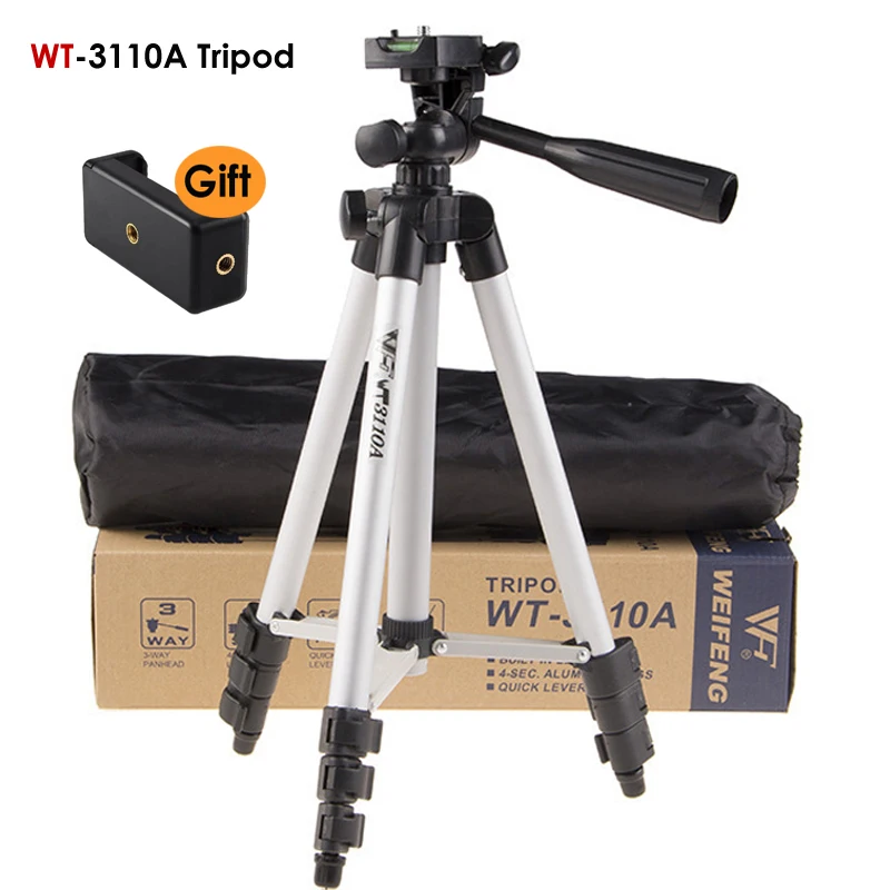 Штатив WEIFENG WT3110A с 3 сторонней головкой для Nikon D7100 D90 D3100 DSLR Sony NEX 5N A7S Canon 650D 70D 600D|tripod