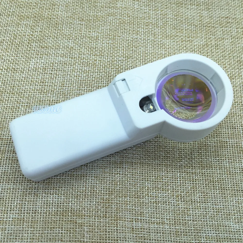 30 мм оптическая Портативная Лупа для чтения стекло с светодиодный светильник 12X