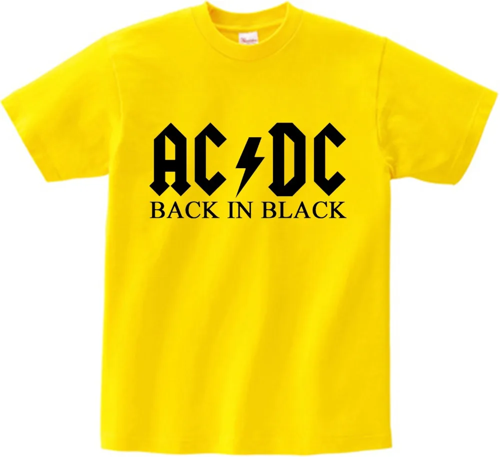 ACDC/детская футболка с принтом надпись-Логотип AC DC Детская Повседневная футболка принт AC/DC для мальчиков и девочек костюм для малышей