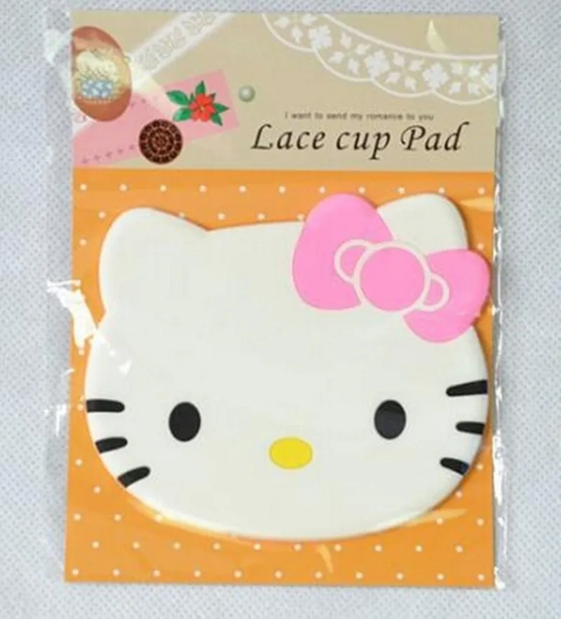4 шт./партия, кухонные аксессуары hello kitty, силиконовый подстаканник, красный, розовый, японский стиль, kawaii, мягкий силиконовый коврик, подставки для чашки, кружка