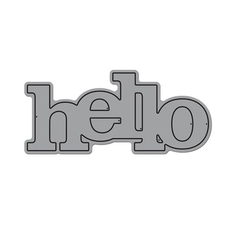 Новый металлический трафарет с надписью Hello для скрапбукинга