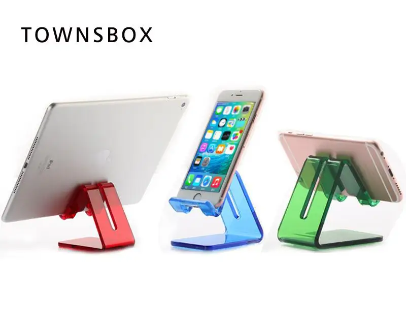 Desk Mobile Phone Tray Phone Holder Bracket Stand Table Cell phone Display Rack Acrylic Block Rack Storage Organizer Clear Black