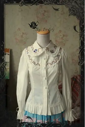 Женская кружевная рубашка с длинным рукавом и вышивкой в стиле цирка для