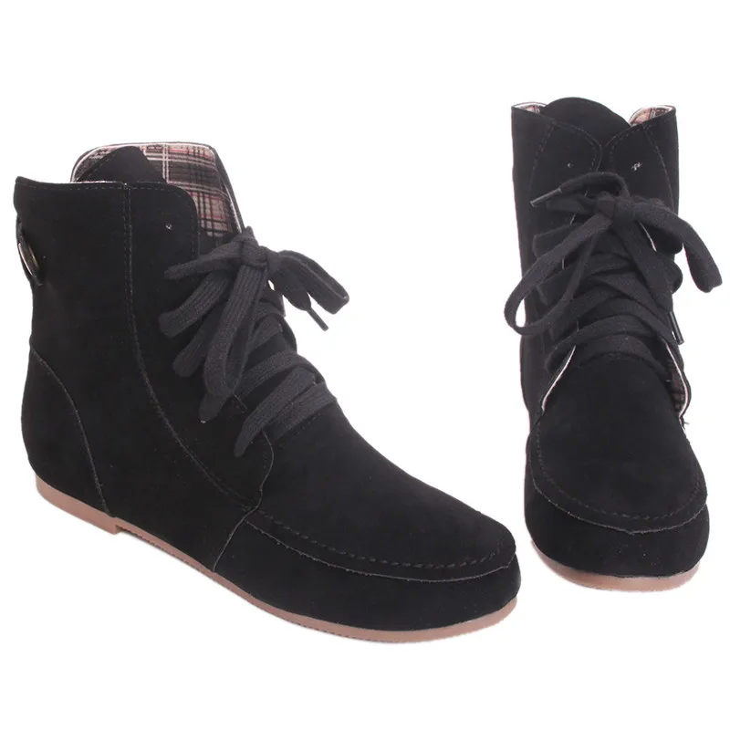 Женская обувь Зимние Модные ботильоны на плоской подошве зимние ботинки в