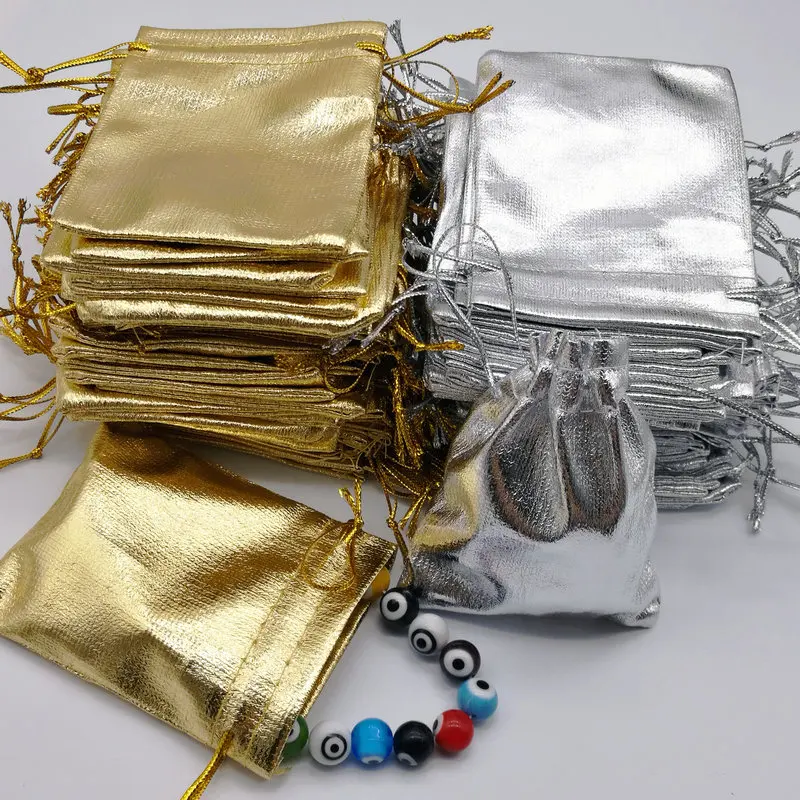 

100PCS Gold Silver Wedding Gift Bag Earring Necklace Pouch HOT 9*7CM