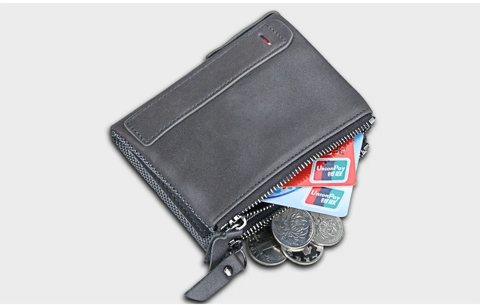 Мужские кошельки из натуральной коровьей кожи, RFID, двойная молния, держатель для карт, высокое качество, мужские кошельки, кошелек, винтажный держатель для монет, мужские кошельки
