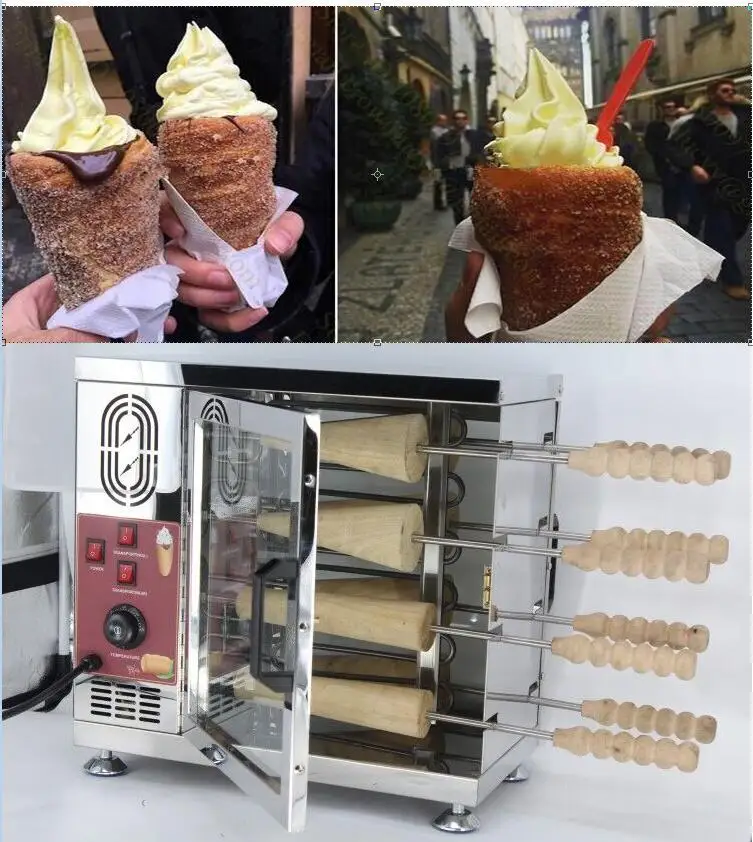 

With CE Electric 16 Sticks Chimney cake oven maker machine; Bread barbeque machine/chimney Waffle maker