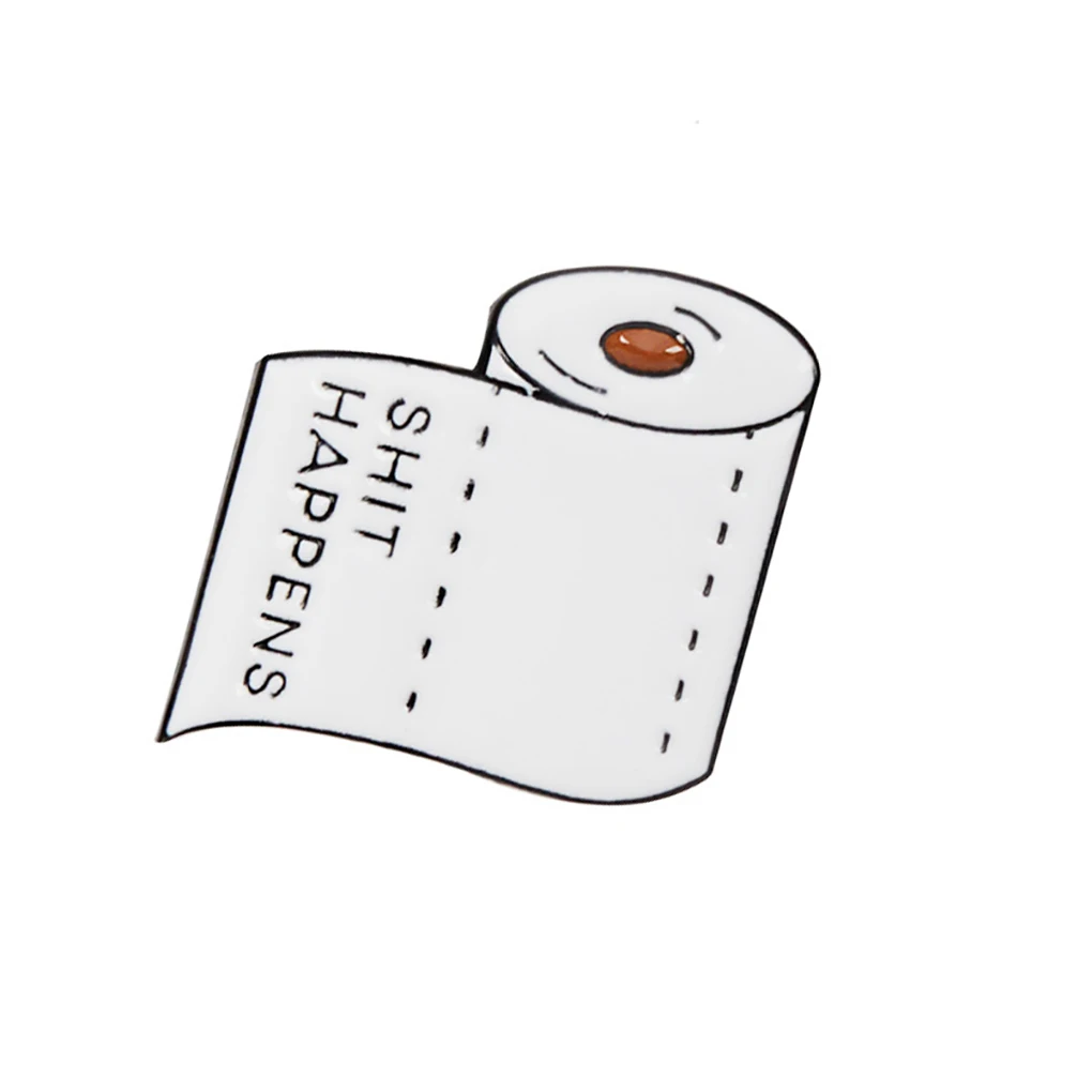 Металлическая брошь в виде рулона туалетной бумаги | Украшения и аксессуары