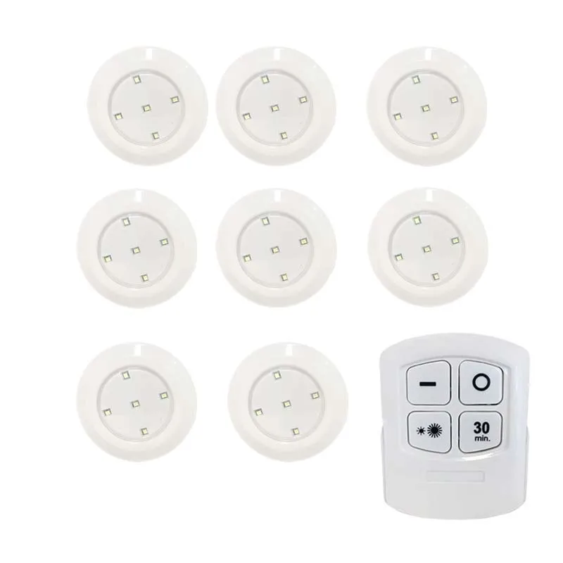 1 Remote 8Lamp Night Light Led Remote Control 5 LED Cabinet Light Wireless Spot Light Stick-On Anywhere Tap Night Lamps Battery Not Included - Цвет: 1 Remote 8Lamp