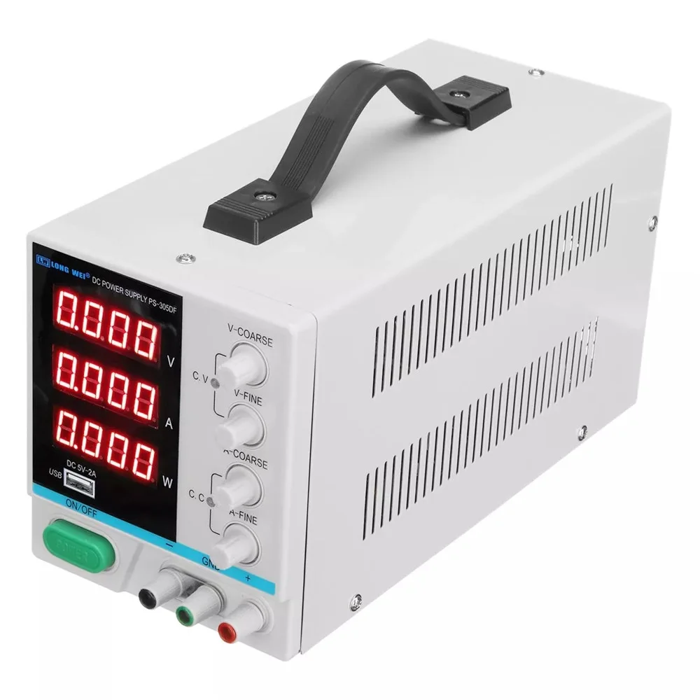 Длинные WEI PS-305DF регулируемый светодиодный цифровой дисплей 110 В/220 В 30 в 5A питание коммутация регулируется USB питание