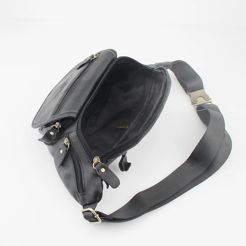 VANTER OX модные поясные сумки новые винтажные Однотонные Рюкзак с цепочками черные