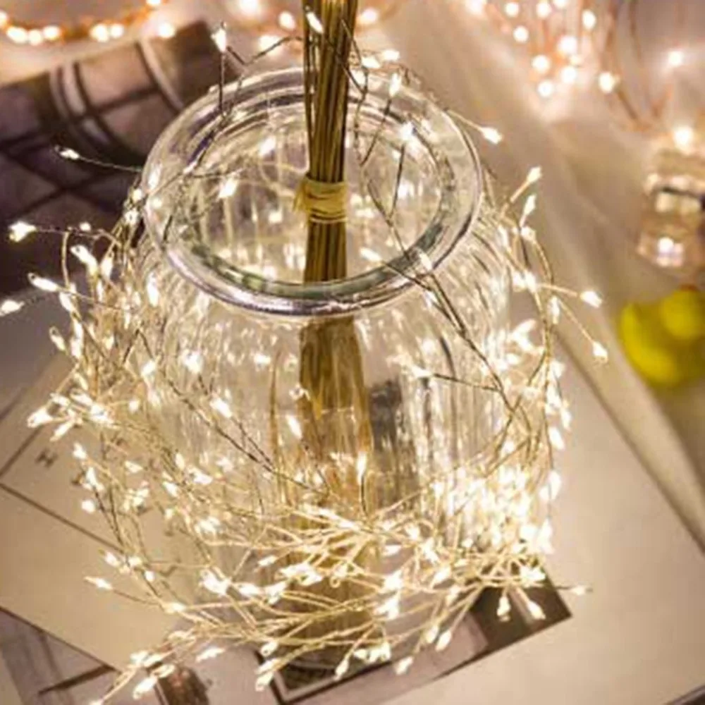 Серебряная проволока светодиодные гирлянды праздничное освещение для феи