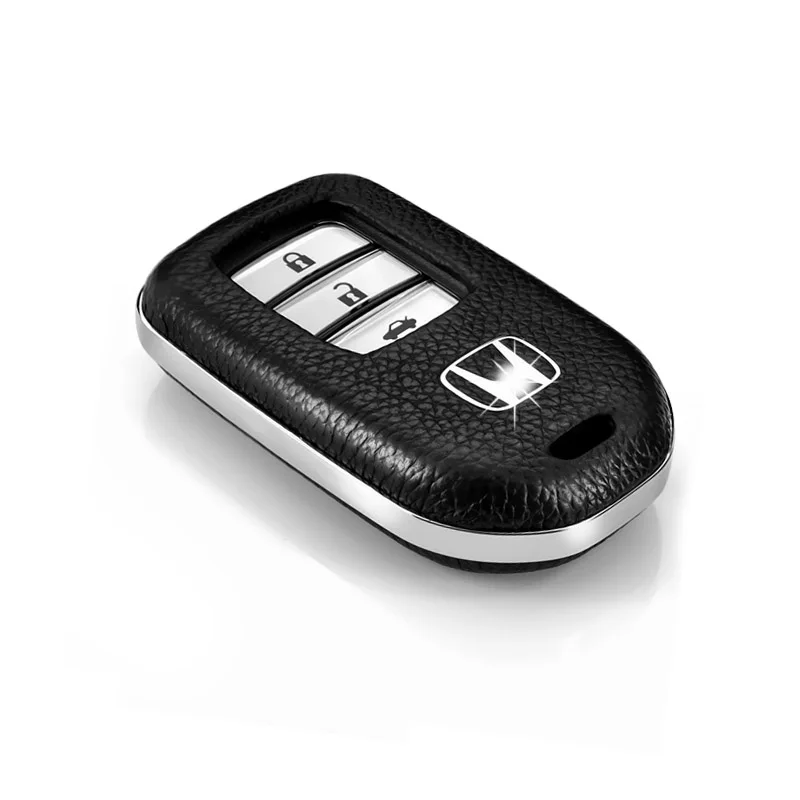 black single shell Автомобильный чехол для ключей fob для Honda Vezel City Civic Jazz CRV Crider HRV Accord EX EXL Fit Freed Remote smart Key автомобильный Стайлинг - Название цвета: black single shell