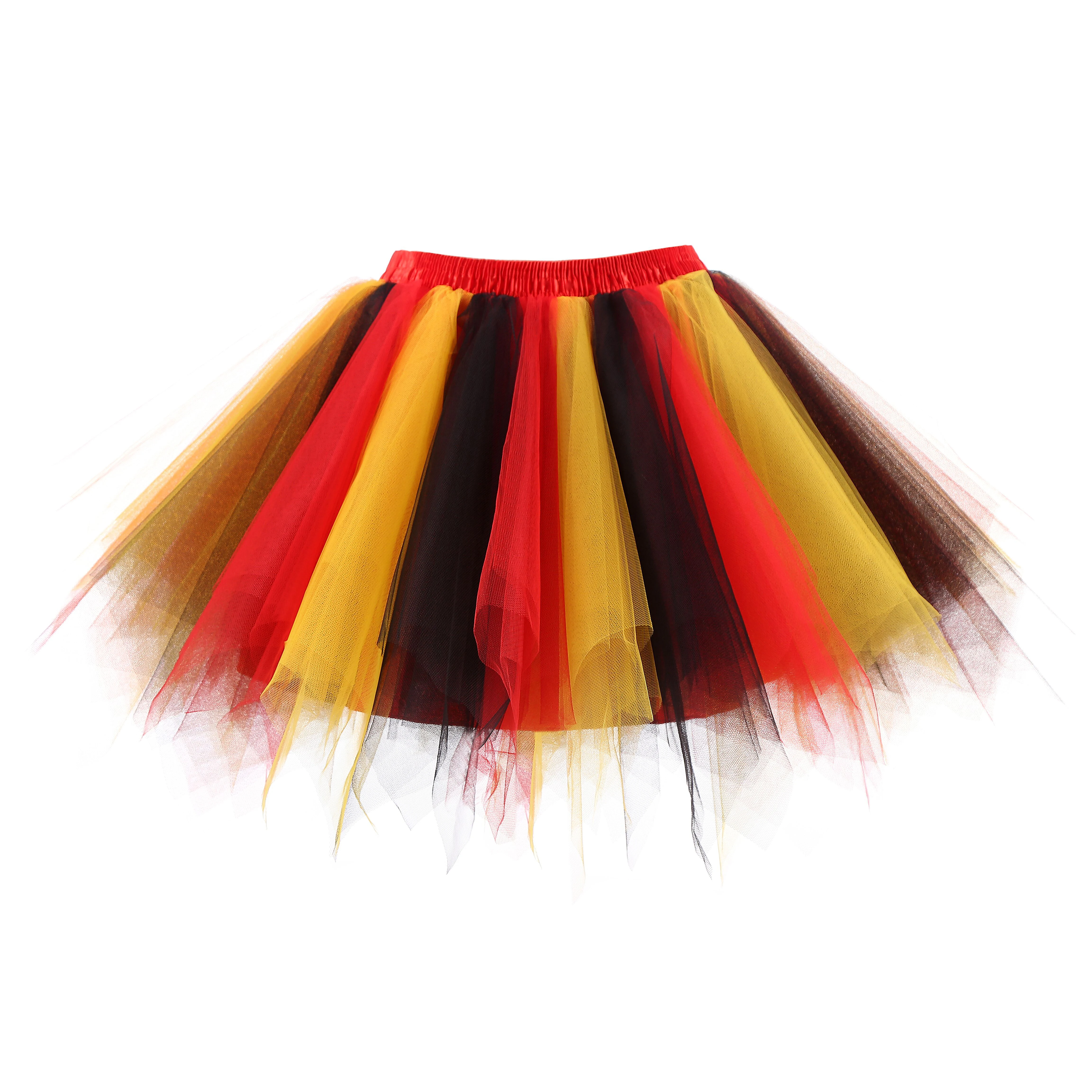 Многоцветный короткий тюль для нижней юбки женские эластичные слои летняя юбка