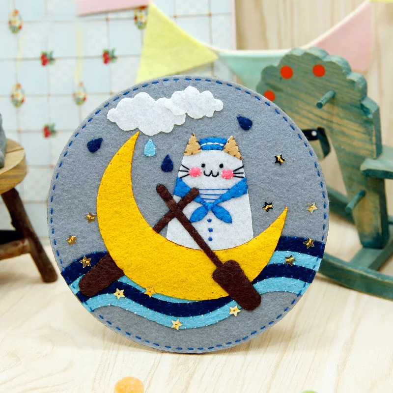 3 шт./лот сделай сам войлочная подставка в виде милого кота для шитья чашек