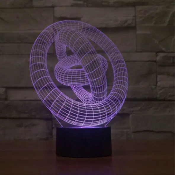 3D LED Иллюзия света три раза современный ночной 7 цветов Изменение настольная