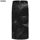 Женская юбка-карандаш KYKU, черная вечерние тажная юбка с 3D-принтом, лето 2019