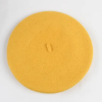 yellow 13 Классическая шерсть Дети Унисекс l теплый Берет шапочка шапка осенне-зимние шапки boina feminina - Цвет: yellow 13