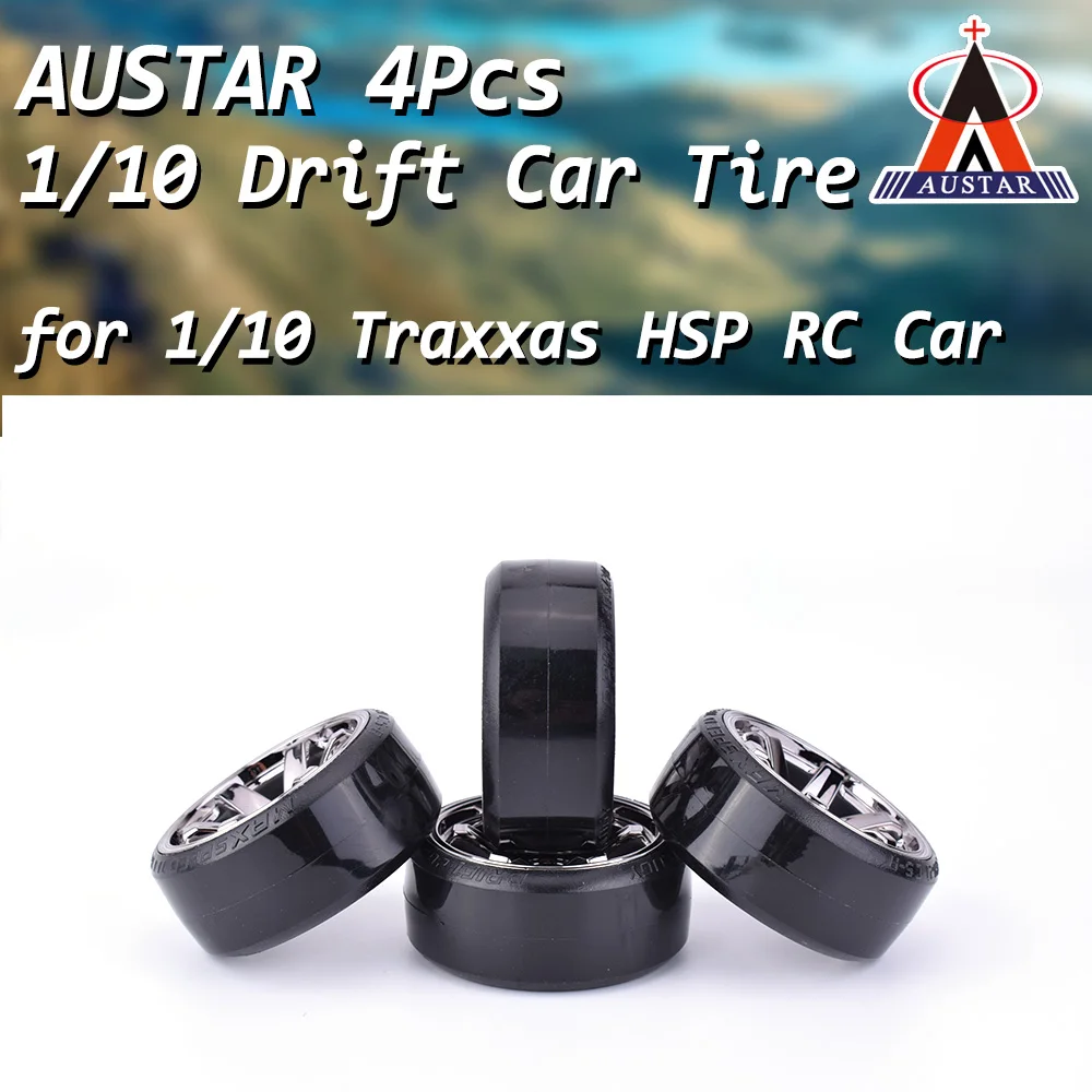4 шт. колесная обода жесткая шина AUSTAR 1:10 дрифтовая автомобильная (1085 + 710) для HSP Tamiya
