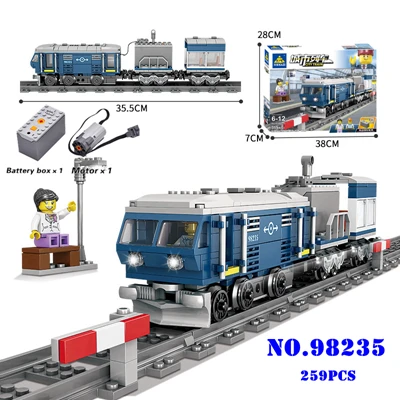 98235 KAZI совместим с Technic Электрический поезд город Rail Creator строительные блоки кирпичи мальчиков наборы игрушек для детей - Цвет: 98235