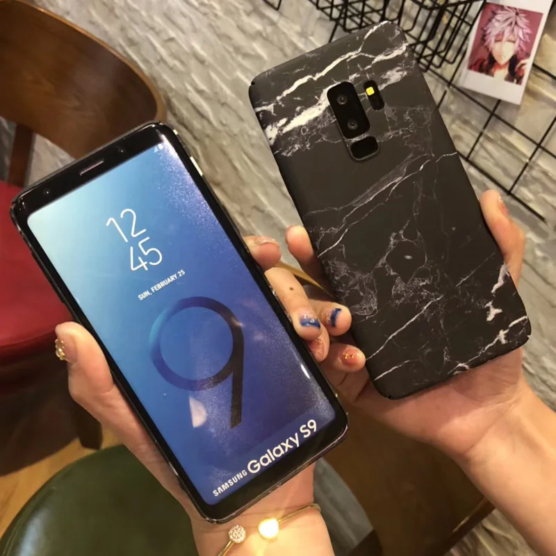 Сэм S9 случае камень мрамор твердый переплет полный край Гранит для Samsung Galaxy плюс