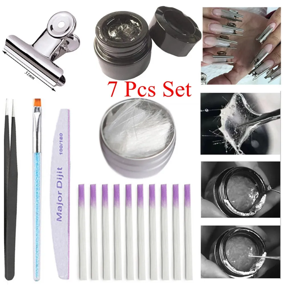Модная новинка, 5/6/7 шт./компл. fibernails из стекловолокна с защемления зажимы щипчики для маникюра для наращивания ногтей набор инструментов
