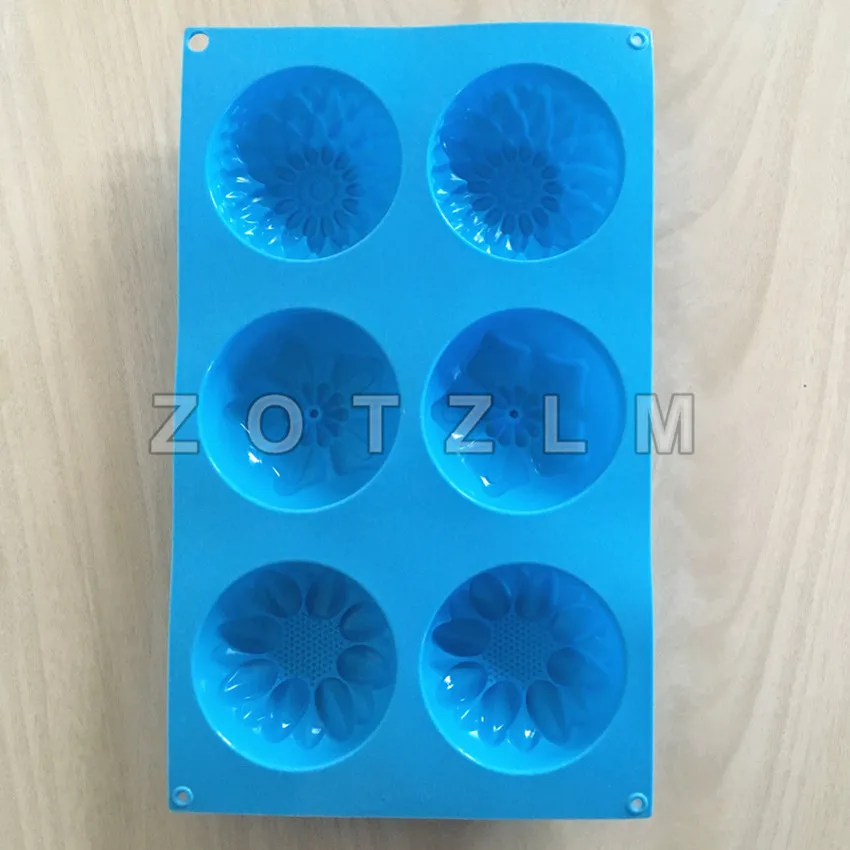Big Size Flowers Silicone Cake Mold Cookie Candy Mooncake Soap Making Tools Chrysanthemum Sunflower Peach Blossom Shapes GJD062 | Дом и сад