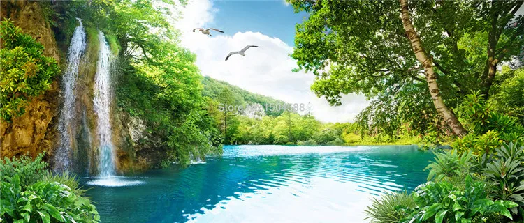 HD пейзаж с водопадами фотообои обои для гостиной ТВ диван фон обои для 3 D стен домашний декор Papel де Parede