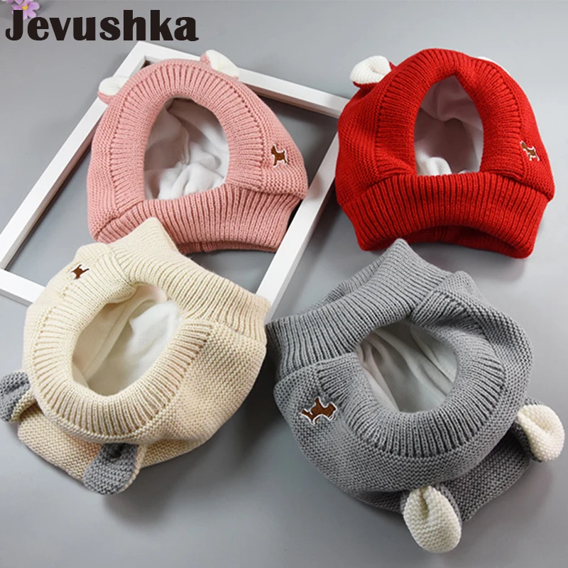 Winter Knit Girls and Boys Hat with Warm Fleece Lining Cute Ears Hats for Kids Baby Beanie Gorro | Детская одежда и обувь