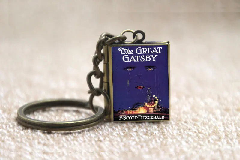 Большой Гэтсби Чехол-книжка медальон ожерелье Брелок Серебряный и бронзовый тон