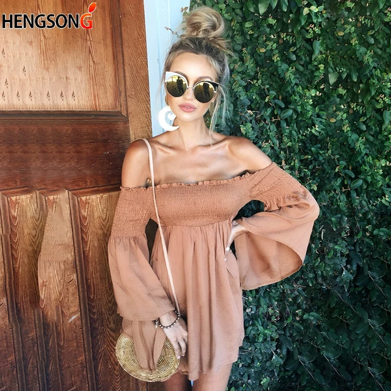 Женское Плиссированное мини платье с открытыми плечами HEGNSONG элегантное вечернее