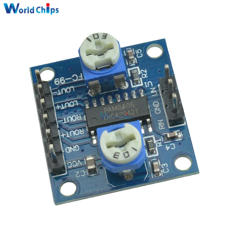 Плата цифрового усилителя PAM8406 с регулятором громкости 5Wx2 Stereo M70|digital amplifier board|digital