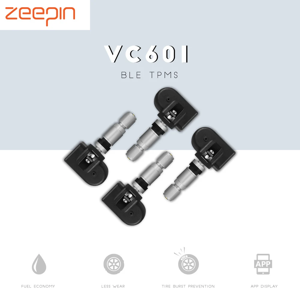 Zeepin VC601 TPMS система контроля давления в шинах автомобиля Детектор 4 внутренних