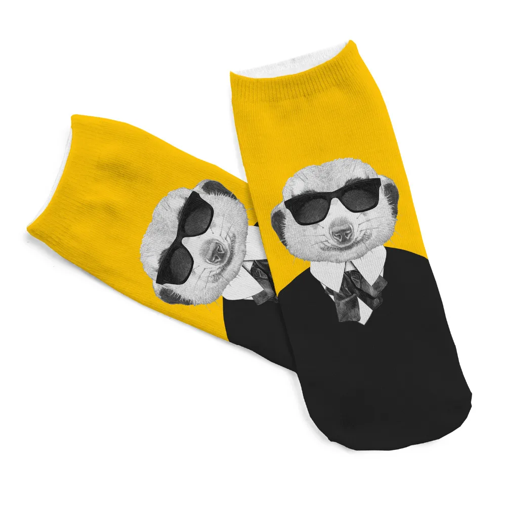 1 пара крутых носков с объемным принтом Meerkat мужские новые милые короткие носки