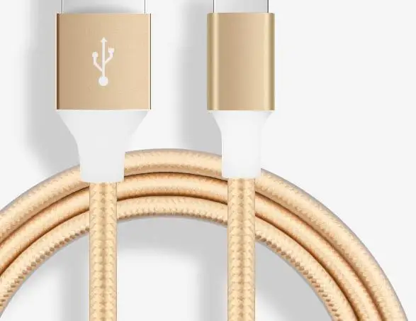 Мини Usb кабель для зарядки музыки type-c нейлоновый тканый зарядный кабель для мобильного телефона FDC13 - Цвет: Gold for Apple