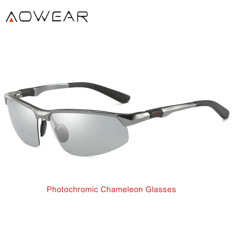 AOWEAR фотохромные солнцезащитные очки, мужские поляризованные очки-хамелеоны, мужские солнцезащитные очки, меняющие цвет, HD очки для дневного и ночного видения, очки для вождения