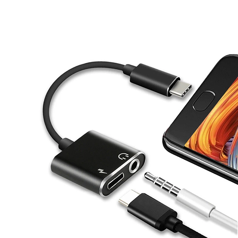 Фото 2 в 1 USB-Кабель-адаптер для наушников с разъемом типа C на 3 5 мм Мобильные телефоны 2 в 1 USB-Кабель-адаптер для наушников с разъемом типа C на 3 5 мм Мобильные телефоны