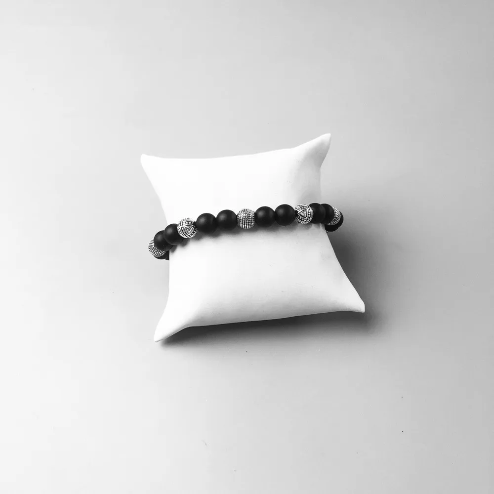 8 мм Obsidian Matt Beads & Silver Kathmandu Cross Hero Karma браслеты 2018 модный DIY браслет ювелирное