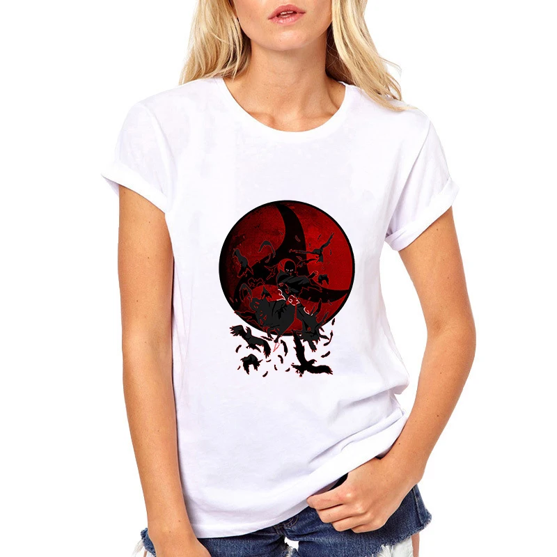 Оригинальная летняя футболка PSTYLE 2018 женская с коротким рукавом Наруто Sharingan топ