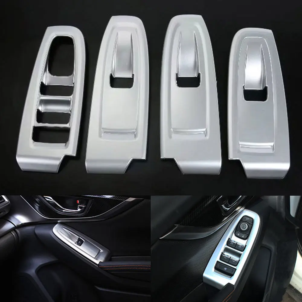 

1Set ABS Chrome Car Interior Mouldings Auto Door Armrest Window Lift Switch Trim Cover For Subaru XV 2018 Car Styling Decorate