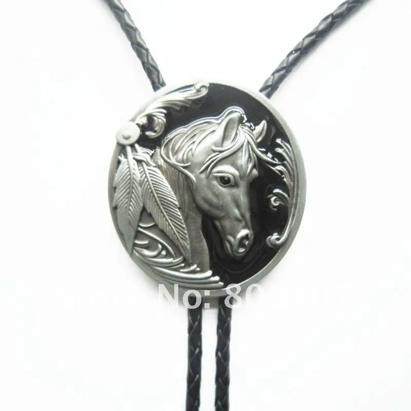Розничная Bolo Tie(черная Западная голова лошади Боло галстук) BOLOTIE-WT057BK бренд Прямая с фабрики