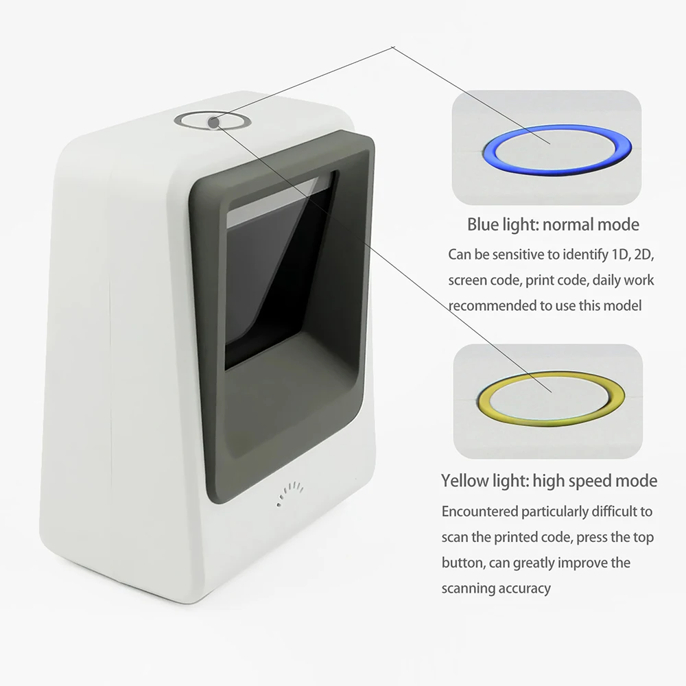 2D автоматический сканер штрих кода Symcode 1D/2D USB Handsfree считыватель кодов с функцией