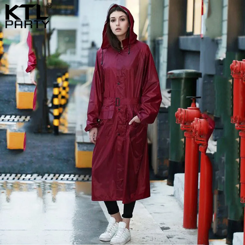 KTLPARTY Womens Fashion wind-breaker raincoats female outdoor travel rainwear lady waterproof walking wind coat poncho | Дом и сад